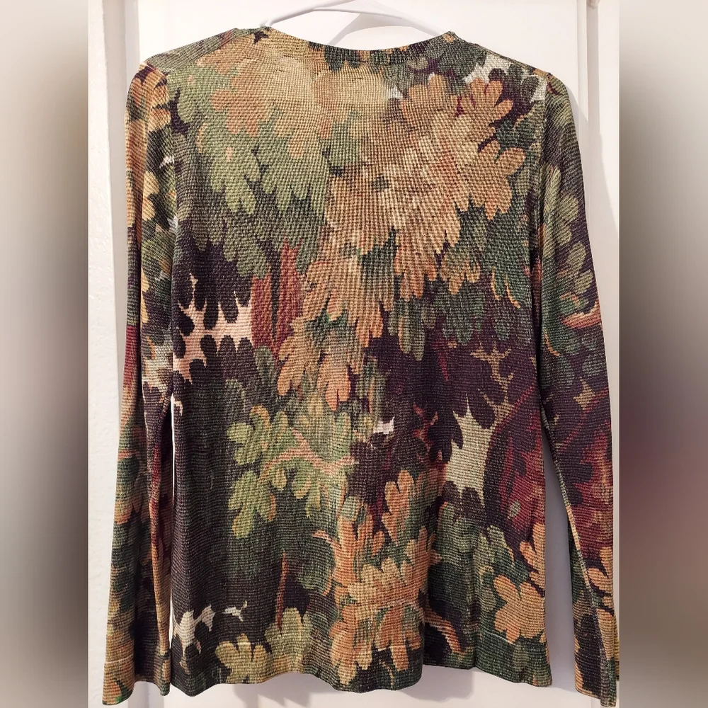 $1,990 NEW OSCAR DE LA RENTA GREEN LANDSCAPE CARDIGAN US S